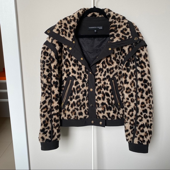 Veronica Beard Anita leopard teddy bomber jacket XL - Picture 3 of 12
